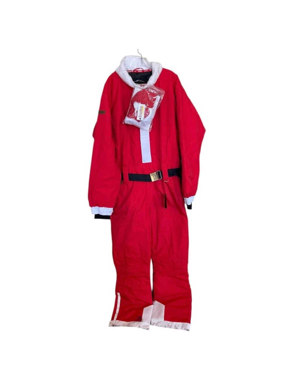 Tipsy Elves Mens Santa Snow Ski Suit Red One Piece Hat Jumpsuit Size XXL